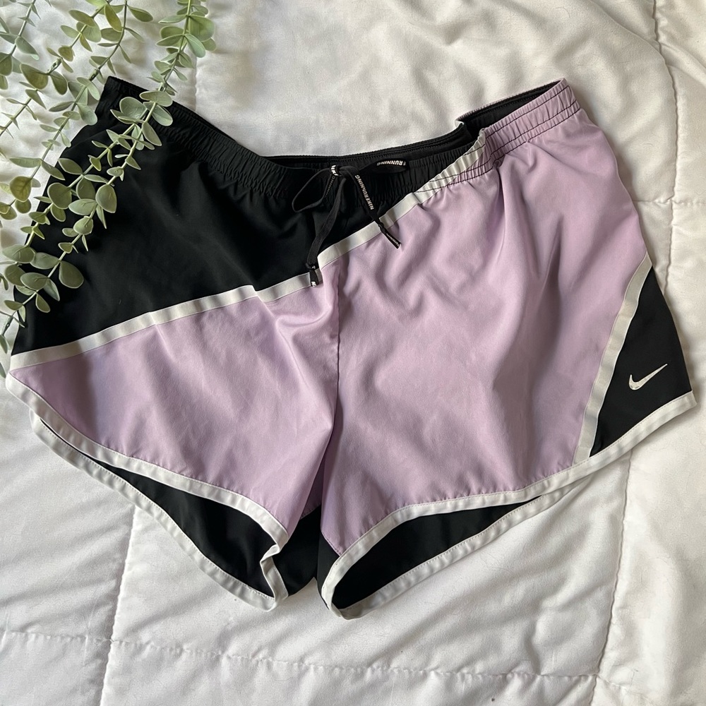 Nike Dri Fit Lavender & Black Running Shorts